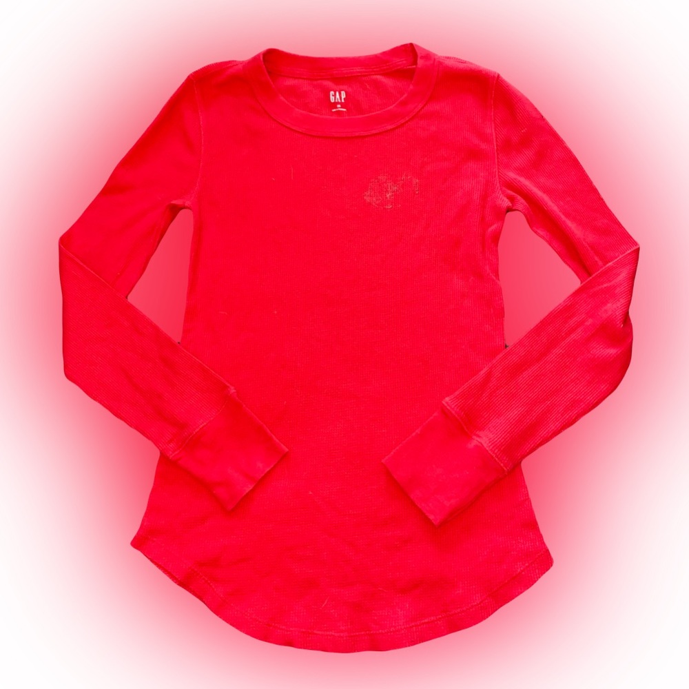 GAP RED WAFFLE KNIT LONG SLEEVE TOP // SIZE XS❤️